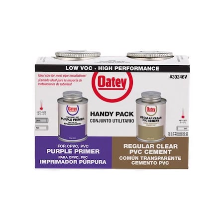 Oatey Oatey Handy Pack Clear/Purple Primer and Cement For PVC 4 oz 30246V